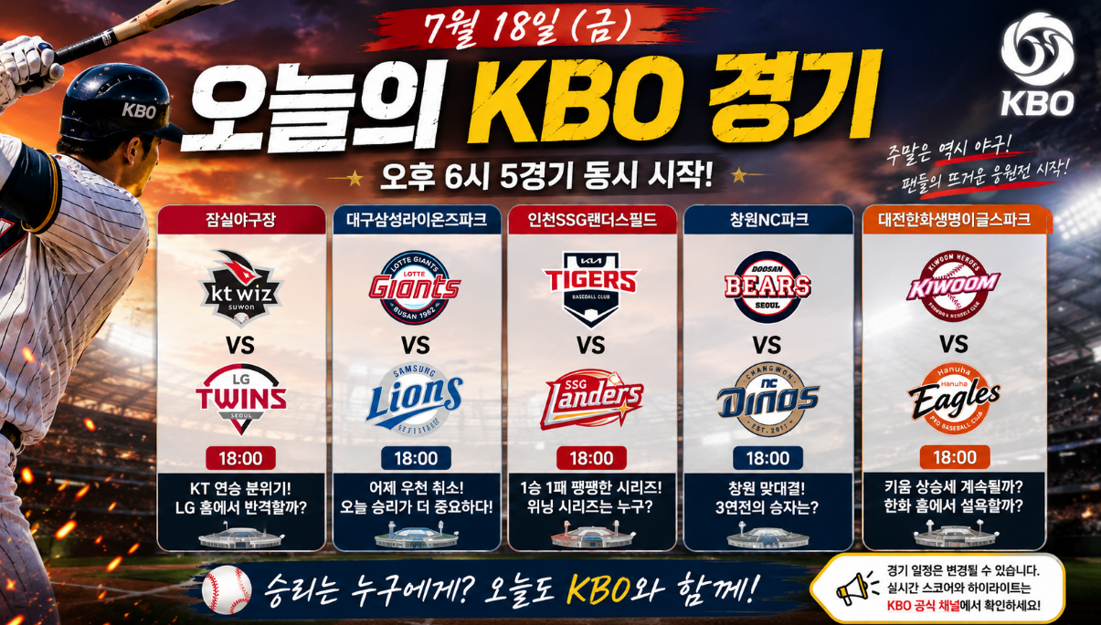 7월18일 kbo중계일정