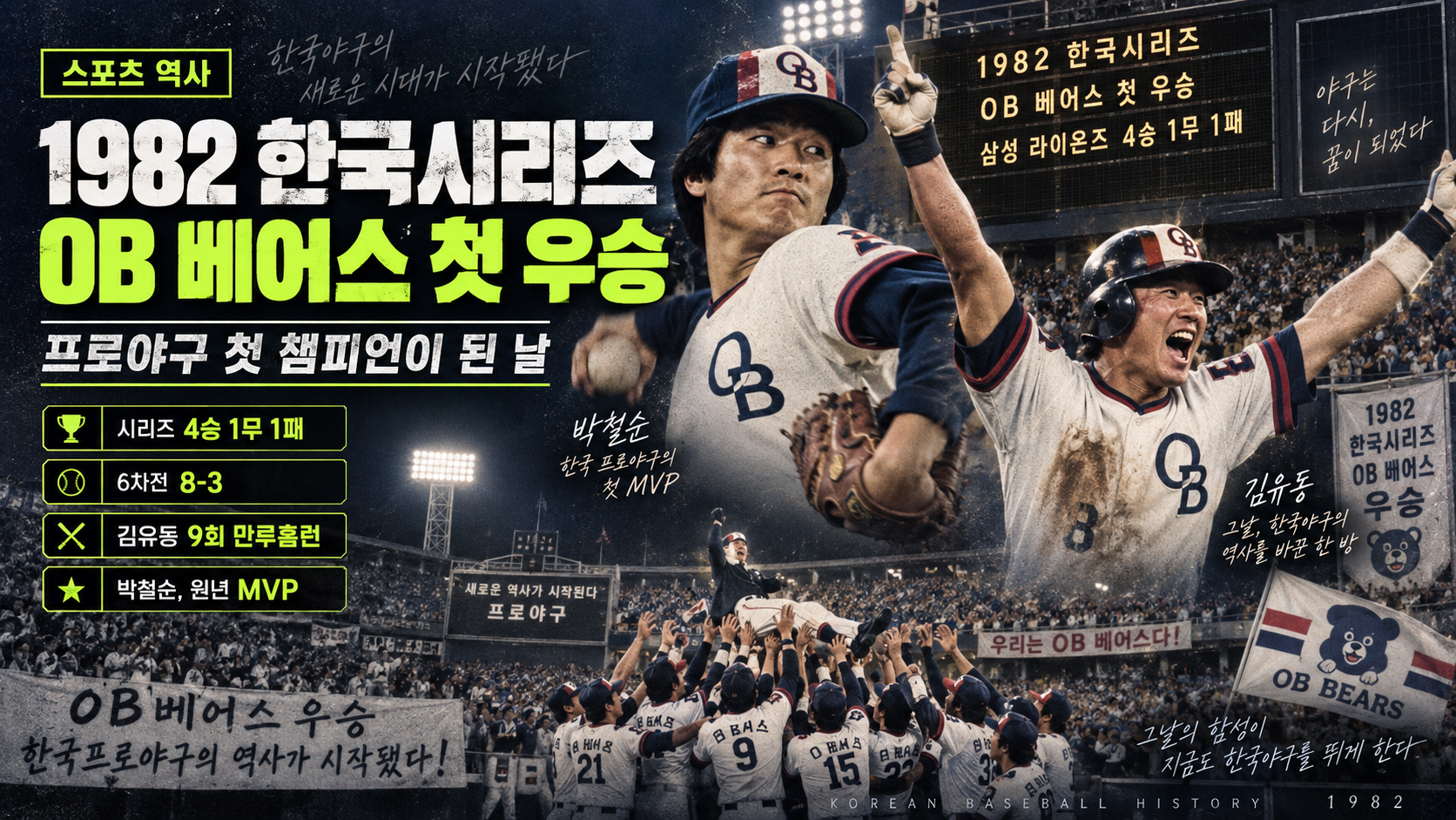⚾ 1982 한국시리즈, OB 베어스가 프로야구 첫 챔피언이 된 날