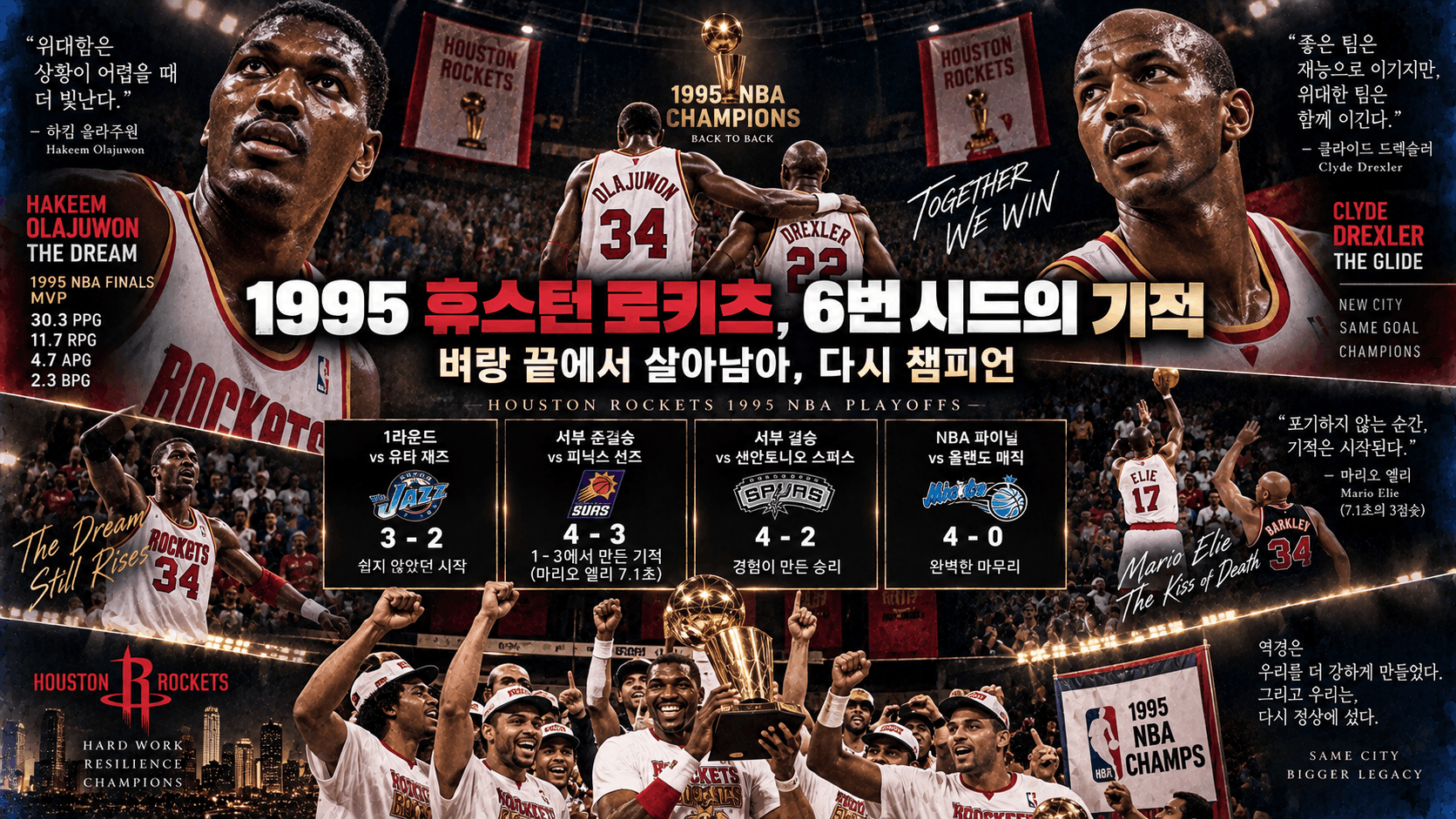 🏀 1995 휴스턴 로키츠, 6번 시드에서 NBA 정상까지 올라간 디펜딩 챔피언