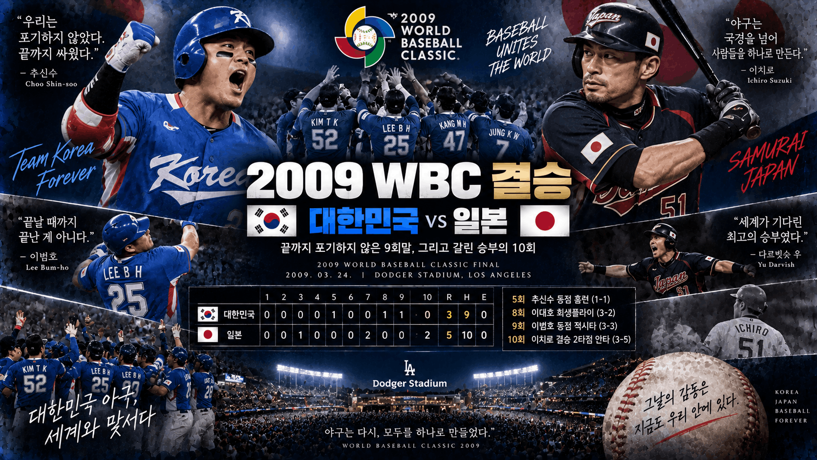 ⚾ 2009 WBC 결승, 9회말 동점 뒤 연장 10회에서 갈린 한일전